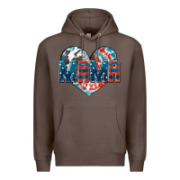 Coffee American Mama heart Premium Hoodie - FaDigitalArtStudio