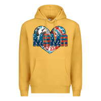 Mustard American Mama heart Premium Hoodie - FaDigitalArtStudio