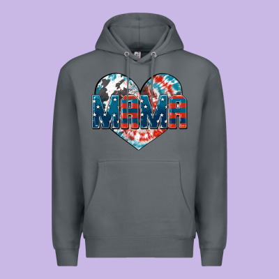 American Mama Heart Premium Hoodie Designed By Fadigitalartstudio