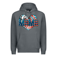 Rock American Mama heart Premium Hoodie - FaDigitalArtStudio