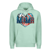 Seafoam American Mama heart Premium Hoodie - FaDigitalArtStudio