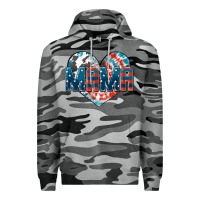 Slate Camo American Mama heart Premium Hoodie - FaDigitalArtStudio