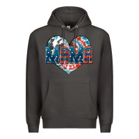 Smoke American Mama heart Premium Hoodie - FaDigitalArtStudio