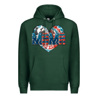 Sports Green American Mama heart Premium Hoodie - FaDigitalArtStudio