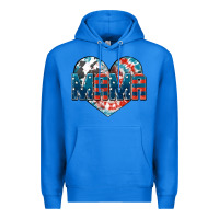 True Royal American Mama heart Premium Hoodie - FaDigitalArtStudio