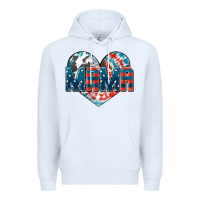 White American Mama heart Premium Hoodie - FaDigitalArtStudio