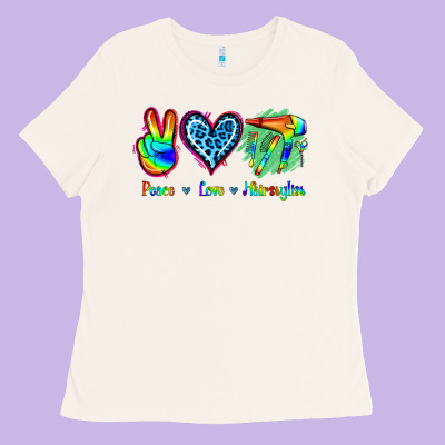 Peace Love Hairstylist Ladies Tee Designed By Jasminsmagicworld