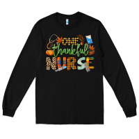 Black One thankful Nurse Long Sleeve Tee - NancyCooperArtShop