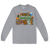 Heather Grey One thankful Nurse Long Sleeve Tee - NancyCooperArtShop