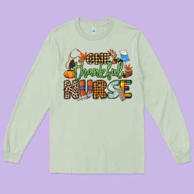 One Thankful Nurse Long Sleeve Tee Designed By Nancycooperartshop