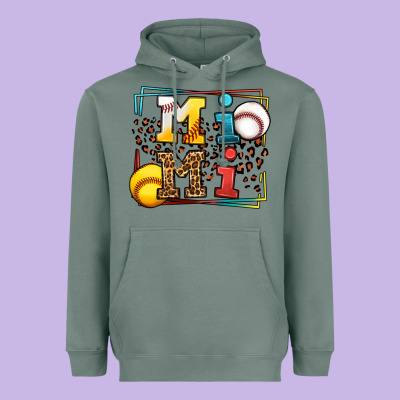 Baseball And Softball Mimi Heavyweight Hoodie Designed By Lillyallendesigns
