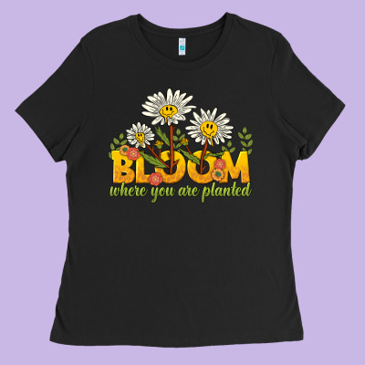 Bloom Where You Are Planted Ladies Tee Designed By Nancycooperartshop