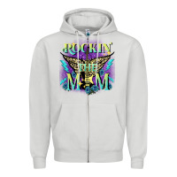 Dove Grey Rockin' the mom Mother's Day Zipper Hoodie - FaDigitalArtStudio