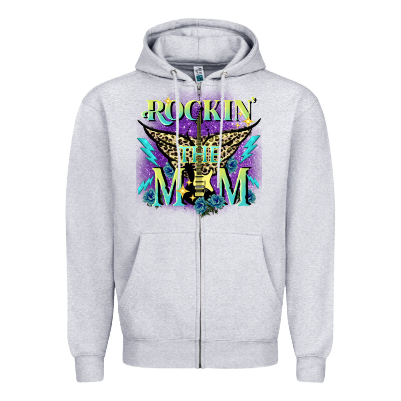 Rockin' The Mom Mother's Day Zipper Hoodie by FaDigitalArtStudio | Teevron