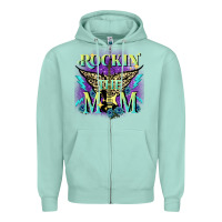 Seafoam Rockin' the mom Mother's Day Zipper Hoodie - FaDigitalArtStudio
