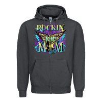 Smoke Rockin' the mom Mother's Day Zipper Hoodie - FaDigitalArtStudio