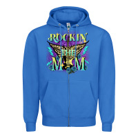 True Royal Rockin' the mom Mother's Day Zipper Hoodie - FaDigitalArtStudio