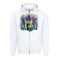 White Rockin' the mom Mother's Day Zipper Hoodie - FaDigitalArtStudio