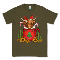 Army Green hot coco christmas highland cow Classic Tee - Jasminsmagicworld