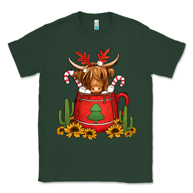 Hot Coco Christmas Highland Cow Classic Tee by Jasminsmagicworld | Teevron
