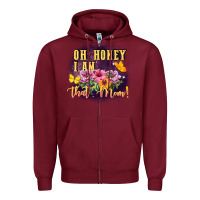 Burgundy Oh honey i am that mom Zipper Hoodie - FaDigitalArtStudio