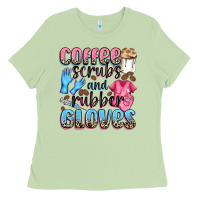 Matcha coffee scrubs and rubber gloves Ladies Tee - NancyCooperArtShop