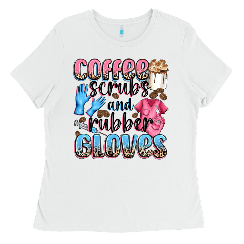 Coffee Scrubs And Rubber Gloves Ladies Tee by NancyCooperArtShop | Teevron
