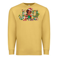 Antique Gold Joy Girl Black Premium Sweatshirt - CowhideDigitalArt