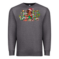 Charcoal Heather Joy Girl Black Premium Sweatshirt - CowhideDigitalArt