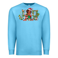 Ocean Blue Joy Girl Black Premium Sweatshirt - CowhideDigitalArt