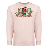 Pale Pink Joy Girl Black Premium Sweatshirt - CowhideDigitalArt