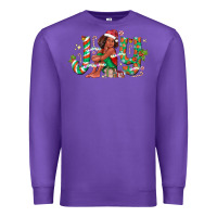 Purple Joy Girl Black Premium Sweatshirt - CowhideDigitalArt
