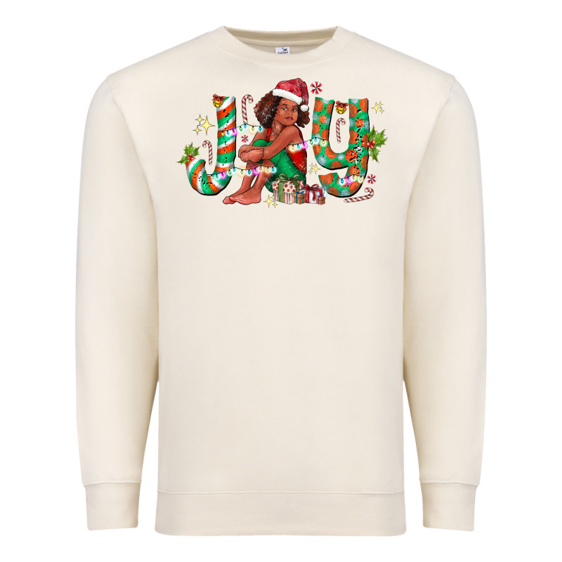 Joy Girl Black Premium Sweatshirt by CowhideDigitalArt | Teevron