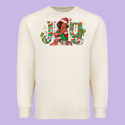Joy Girl Black Premium Sweatshirt Designed By Cowhidedigitalart