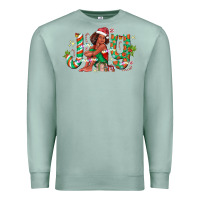 Seafoam Joy Girl Black Premium Sweatshirt - CowhideDigitalArt
