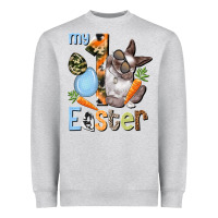 Heather Grey My first Easter Boy Easter Day Heavyweight Sweatshirt - HowdyJamesFarm