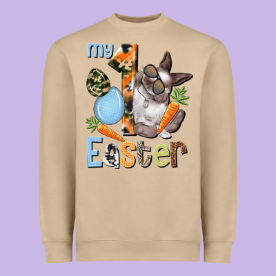 My First Easter Boy Easter Day Heavyweight Sweatshirt Designed By Howdyjamesfarm