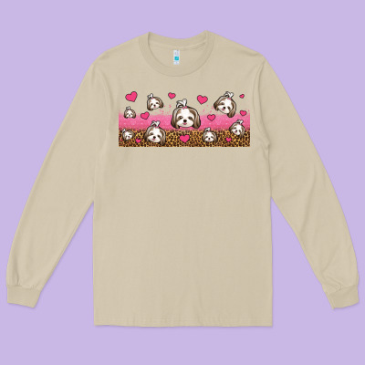 Shih Tzu Dogs Libbey Glass Long Sleeve Tee Designed By Jasminsmagicworld