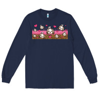 Navy shih tzu dogs libbey glass Long Sleeve Tee - Jasminsmagicworld