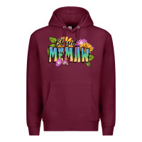 Burgundy Blessed memaw Mother's Day Premium Hoodie - FaDigitalArtStudio
