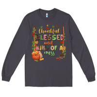 Smoke Thankful blessed and kind of a mess Long Sleeve Tee - NancyCooperArtShop