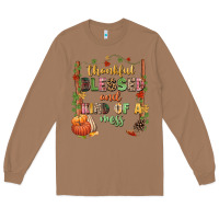 Toasted Coconut Thankful blessed and kind of a mess Long Sleeve Tee - NancyCooperArtShop