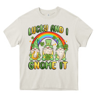 Cream lucky and i gnome it Heavy Core Tee - MaliasSmallBusiness