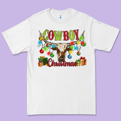 Cowboy Christmas Premium Tee Designed By Maliassmallbusiness