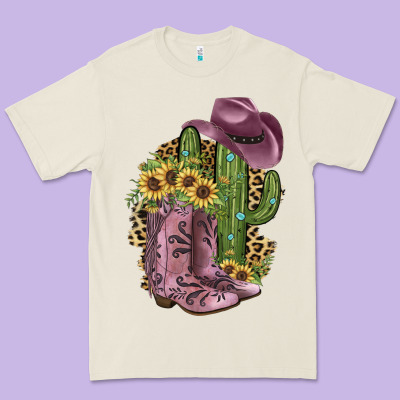 Pink Cowboy Boots Premium Tee Designed By Jahusdesignshop