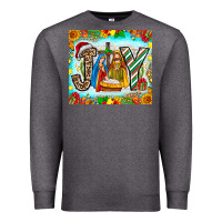 Charcoal Heather joy jesus Premium Sweatshirt - CowhideDigitalArt