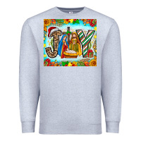 Heather Grey joy jesus Premium Sweatshirt - CowhideDigitalArt