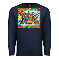 Navy joy jesus Premium Sweatshirt - CowhideDigitalArt