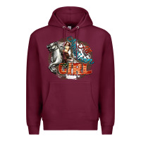 Burgundy All American Girl Premium Hoodie - FaDigitalArtStudio