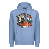 Colony Blue All American Girl Premium Hoodie - FaDigitalArtStudio